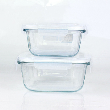 Glass Meal Prep Containers 3 compartment borosilicate glass food box storage container with lock lids